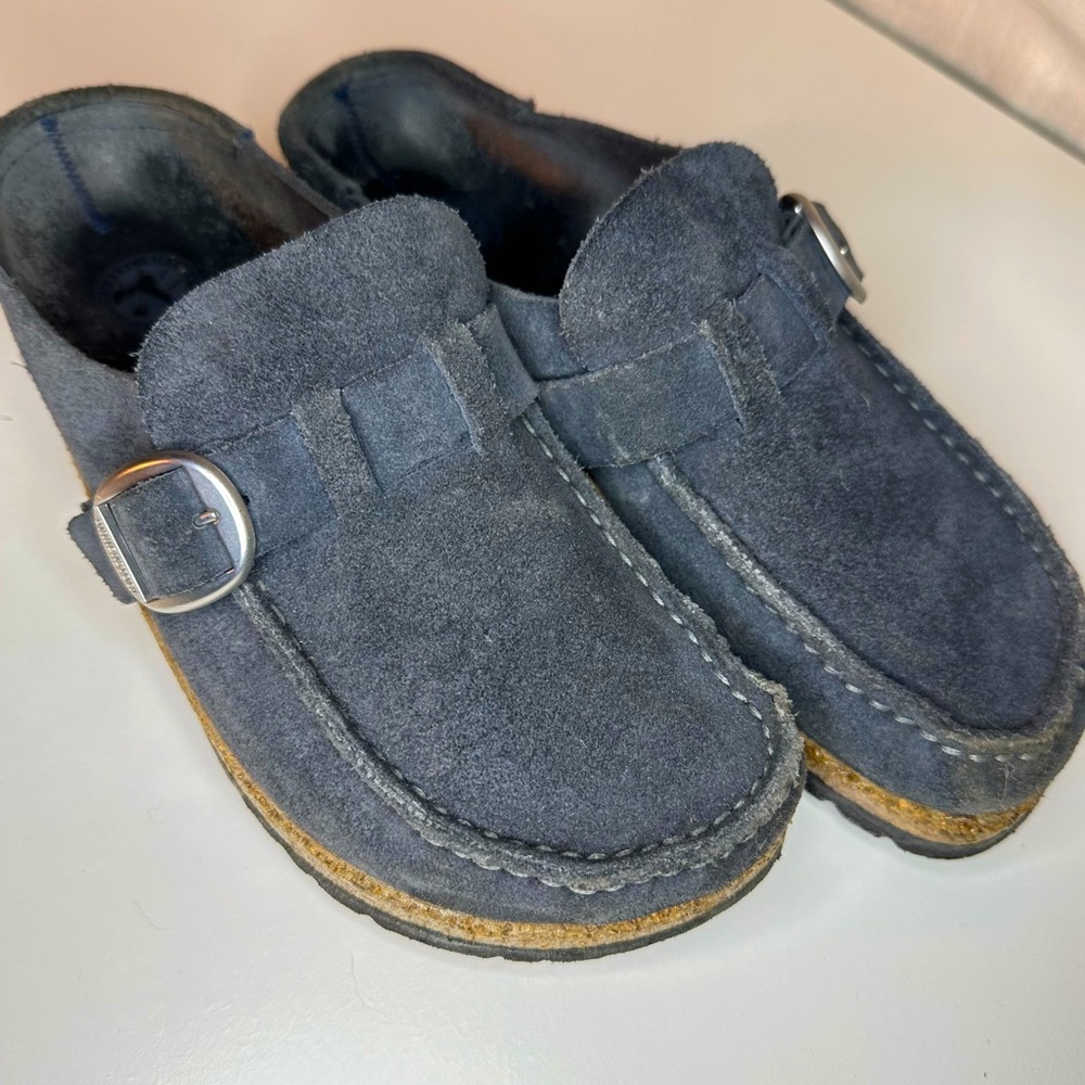 Birkenstock Navy Suede Mules